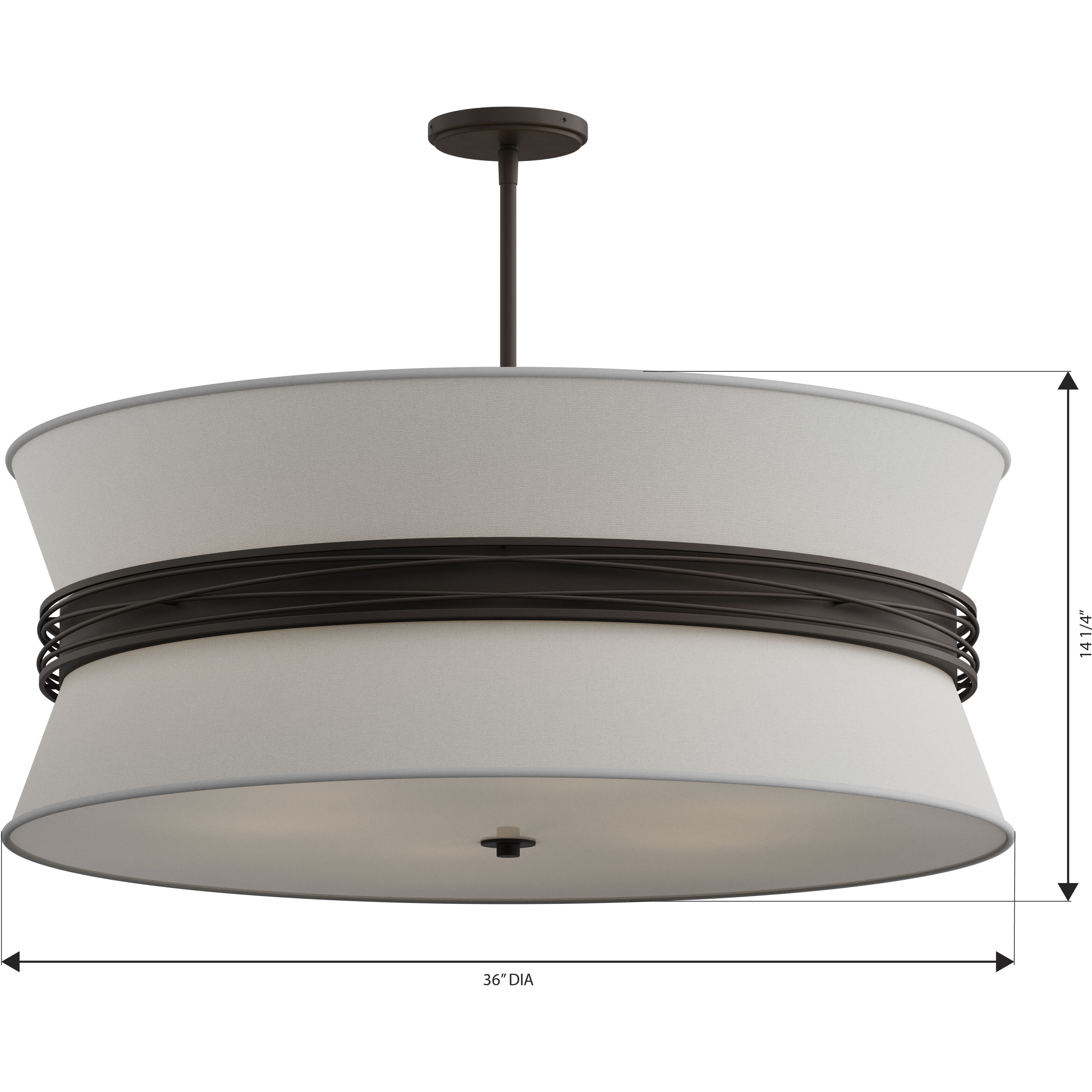 Dalvor 6 Light 36 inch Dark Bronze Pendant Ceiling Light