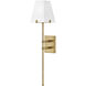 Benton Sconce Wall Light in Lacquered Brass