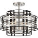 Presten 4 Light 20 inch Brushed Nickel with Sand Coal Semi Flush Ceiling Light