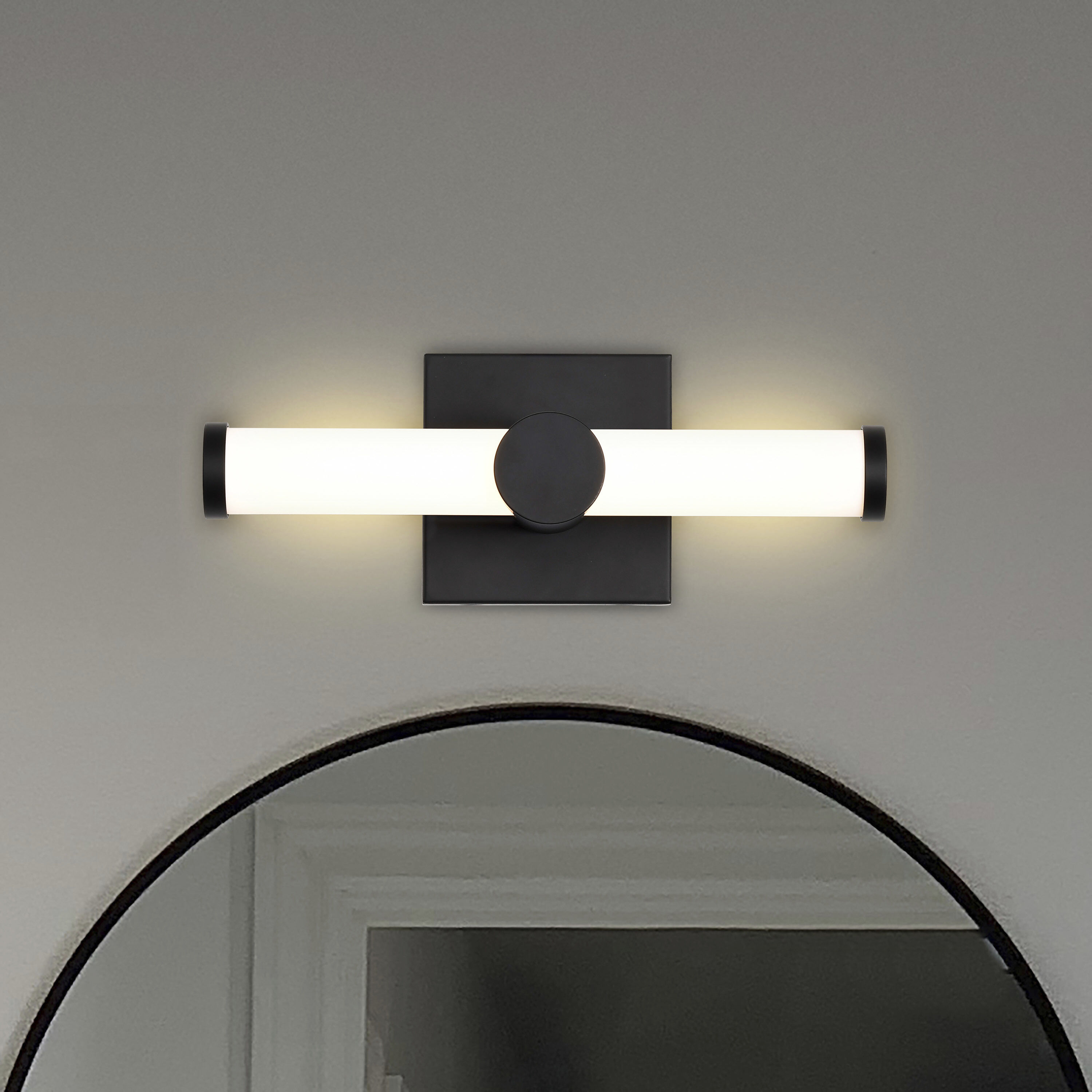 Bowman LED 12 inch Matte Black Vanity Light Wall Light
