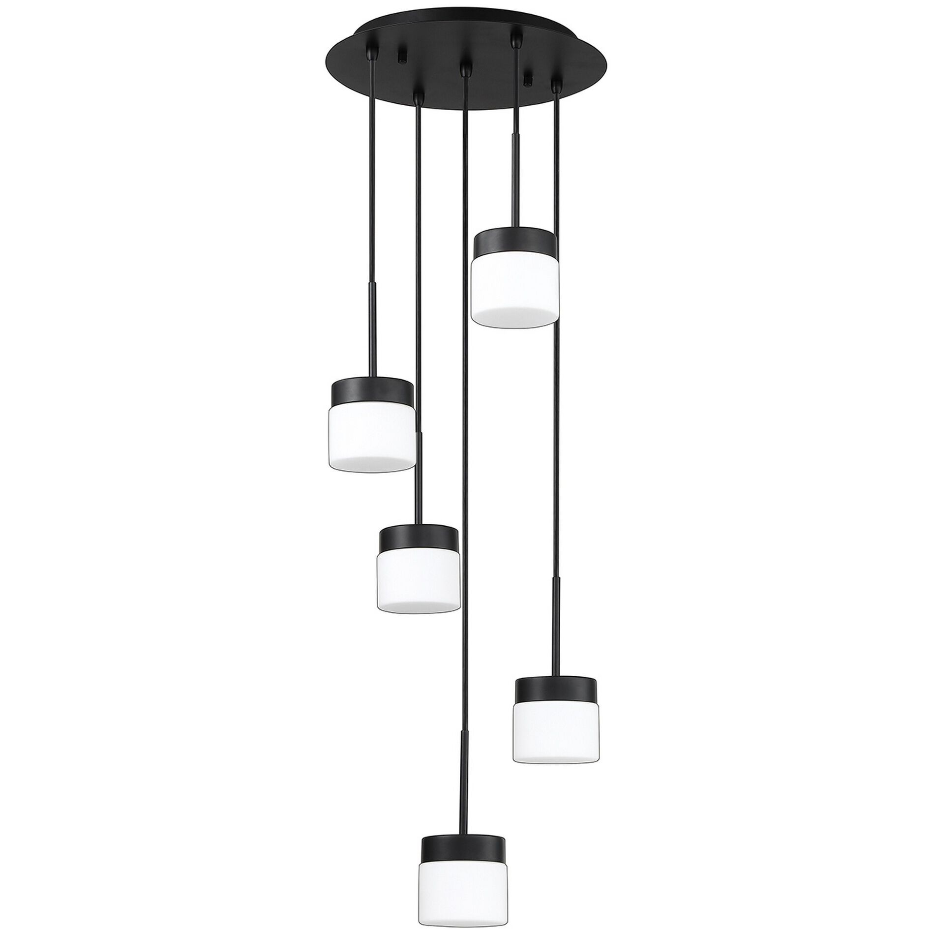 Nuon 5 Light 14.4 inch Black Black Pan Ceiling Light