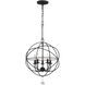 Solaris 5 Light 17 inch Black Mini Chandelier Ceiling Light