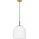 Willa 1 Light 12 inch Heritage Brass Pendant Ceiling Light, Semi-flush Mount