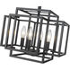 Titania 4 Light 14 inch Matte Black Semi Flush Mount Ceiling Light in 7