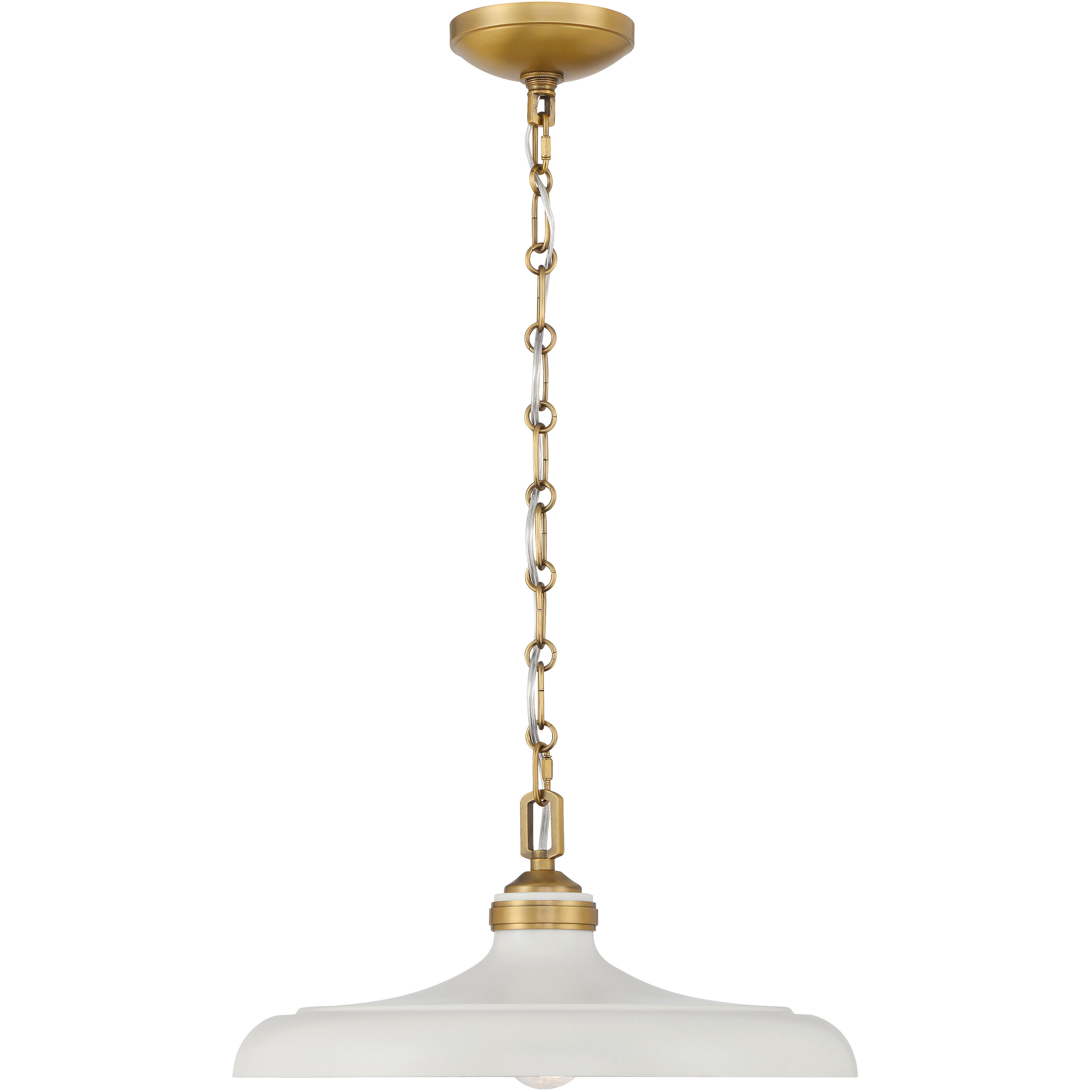 Crowne 1 Light 16 inch Legacy Brass and Off White Cream Pendant Ceiling Light