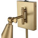 Whitmire 10.5 inch 60 watt Brushed Gold Swingarm Sconce Wall Light, Plug-In/Hardwire