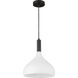 Alora Mood Belleview 1 Light 11.88 inch Matte Black Pendant Ceiling Light in Matte Opal Glass