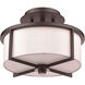 Wesley 2 Light 11 inch Bronze Semi-Flush Mount Ceiling Light