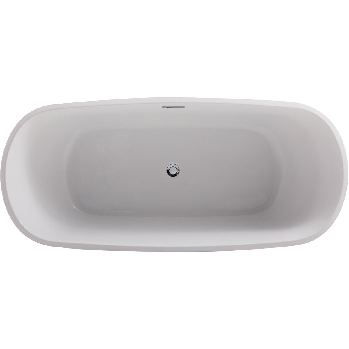 Coralie Glossy White and Chrome Bathtub
