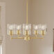 Replay 5 Light 21 inch Brushed Gold Chandelier Ceiling Light