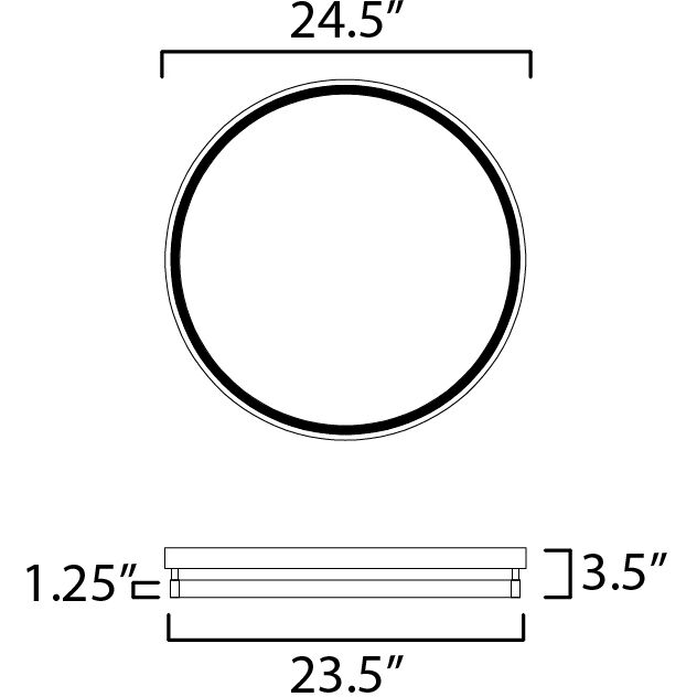Groove 5CCT LED 24 inch Gold Flush Mount Ceiling Light