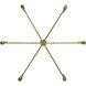 Kingston 6 Light 40 inch Winter Brass Chandelier Ceiling Light