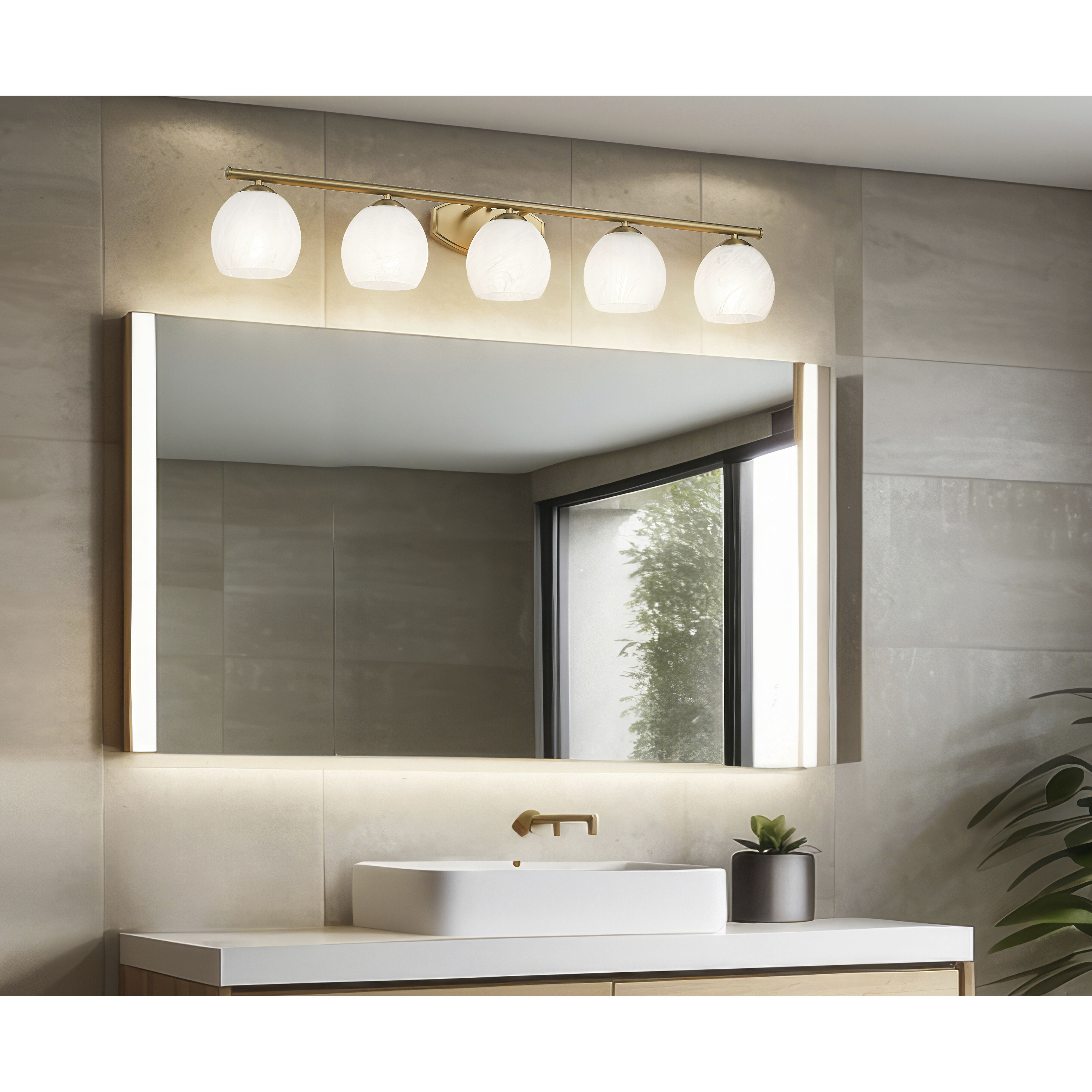 Colette Vanity Wall Light in Modern Gold