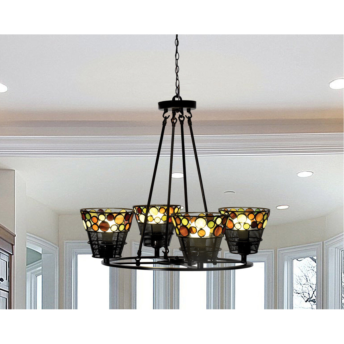 Evelyn 4 Light 26.5 inch Antique Bronze Pendant Ceiling Light