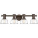 Carson 4 Light 29.25 inch Satin Copper Bronze Bath Bar Wall Light