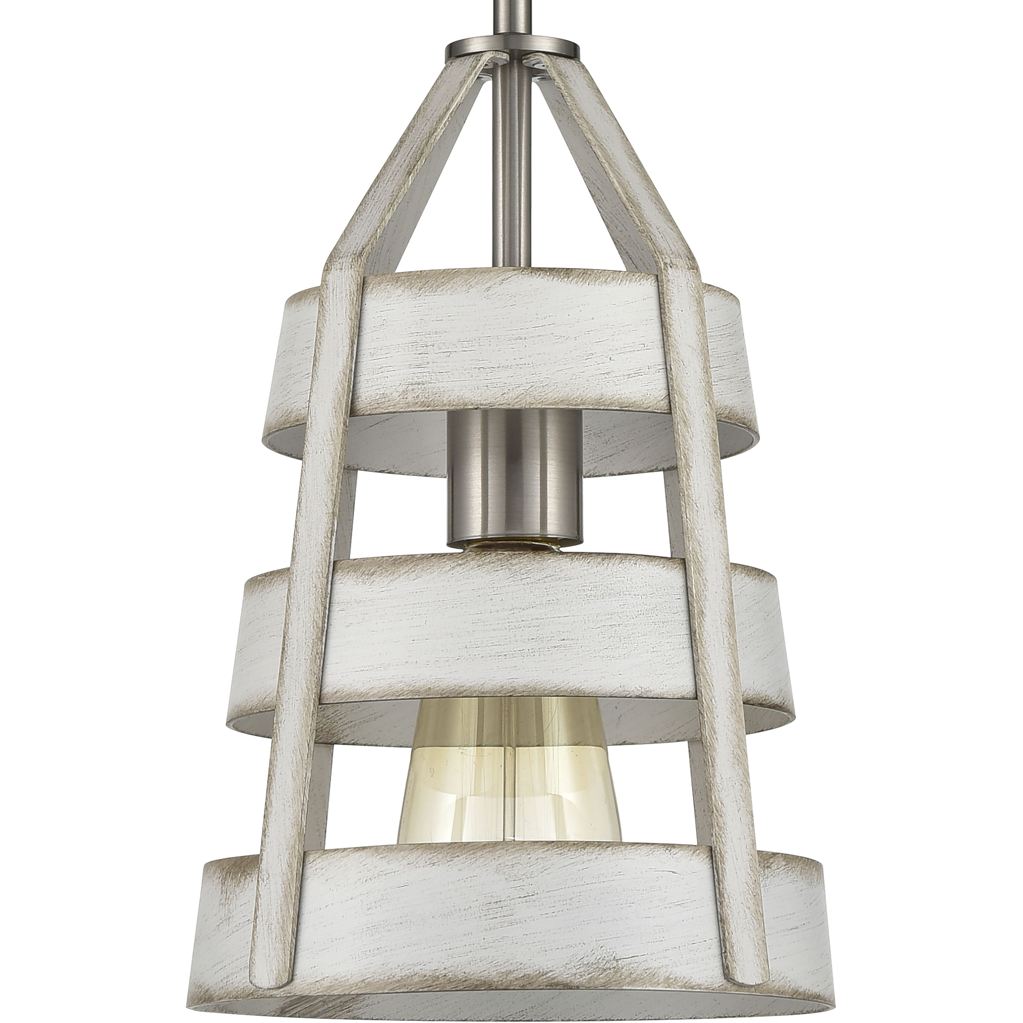 Brigantine 1 Light 7 inch Weathered White with Satin Nickel Mini Pendant Ceiling Light