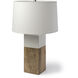 Woodrow 22.25 inch Brown and White Table Lamp Portable Light
