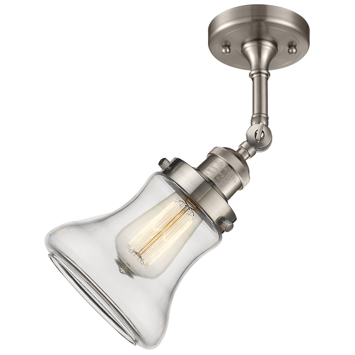 Franklin Restoration Bellmont LED 6.5 inch Brushed Satin Nickel Sconce Wall Light in Clear Glass, Franklin Restoration