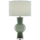 Duende 30 inch 150 watt Light & Dark Green and Polished Nickel and Clear Table Lamp Portable Light