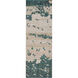 Rustic 36 X 24 inch Teal, Dark Green, Light Gray, Beige, Bright Blue Rug