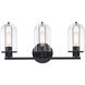 Skylar 3 Light 24.5 inch Matte Black Vanity Light Wall Light