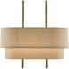Combermere 4 Light 42 inch Antique Brass/Linen Linear Chandelier Ceiling Light, Rectangular