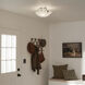 Independence 3 Light 16 inch Brushed Nickel Semi Flush Light Ceiling Light in White Etched Glass