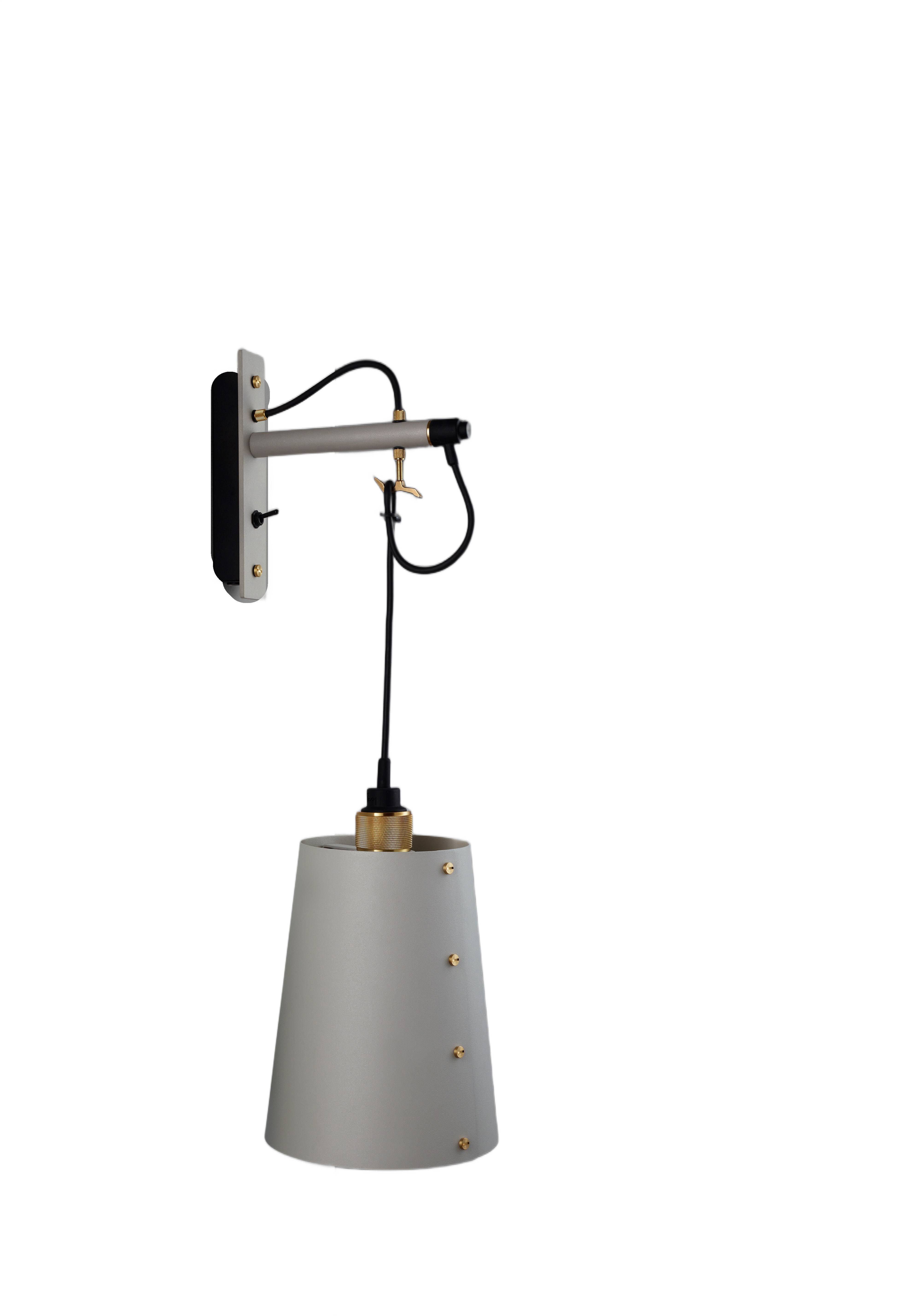 Hooked Wall Light in Stone / Brass