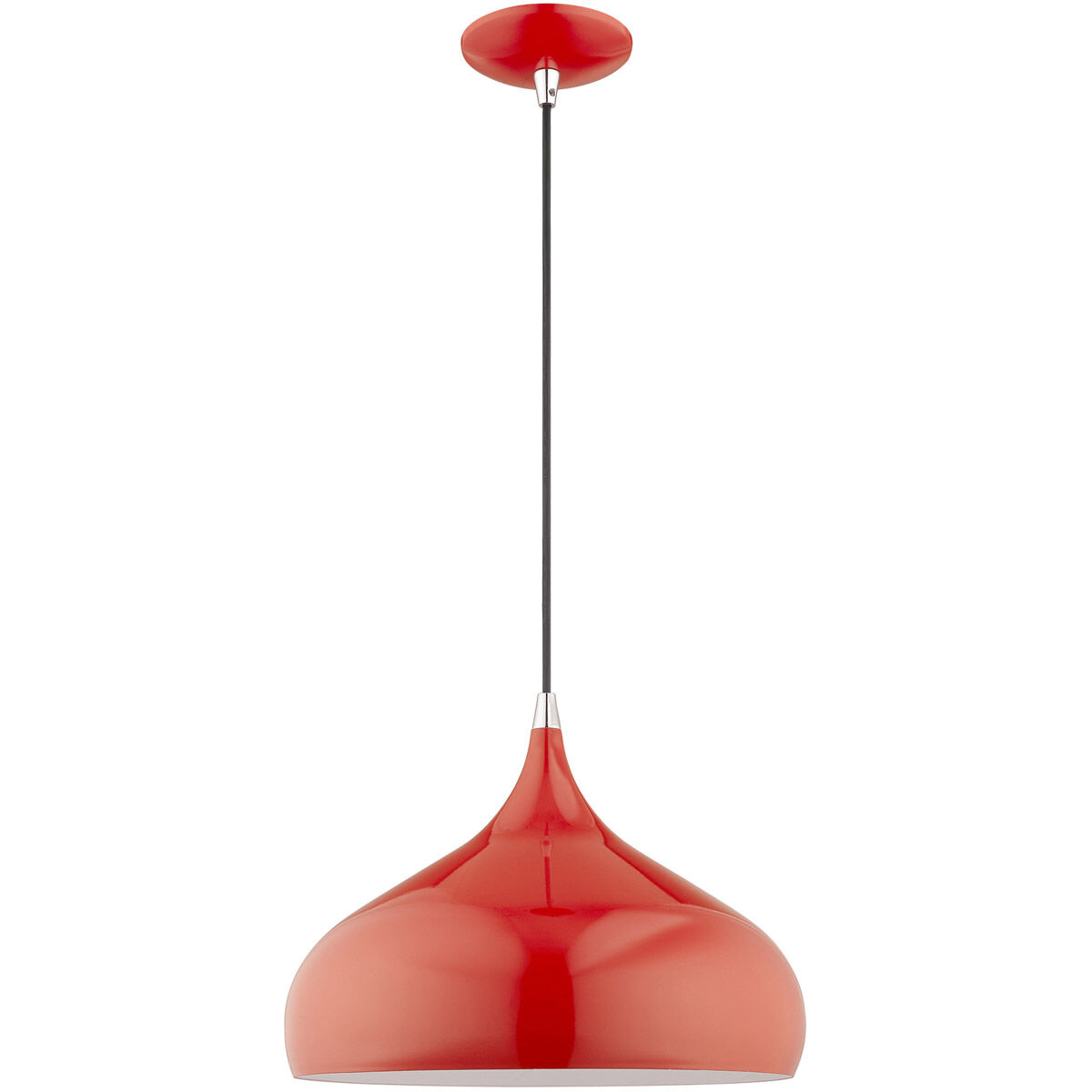 Allison 1 Light 14 inch Shiny Red Mini Pendant Ceiling Light