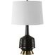 Foster 26 inch 150.00 watt Textured Black Glaze and Antique Brass Table Lamp Portable Light