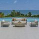 Borneo Weathered Dark Gray and Charcoal Gray Rope and Oyster White Outdoor Sofa
