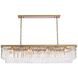 Sydney 12 Light 60 inch Satin Gold Linear Chandelier Ceiling Light in Clear
