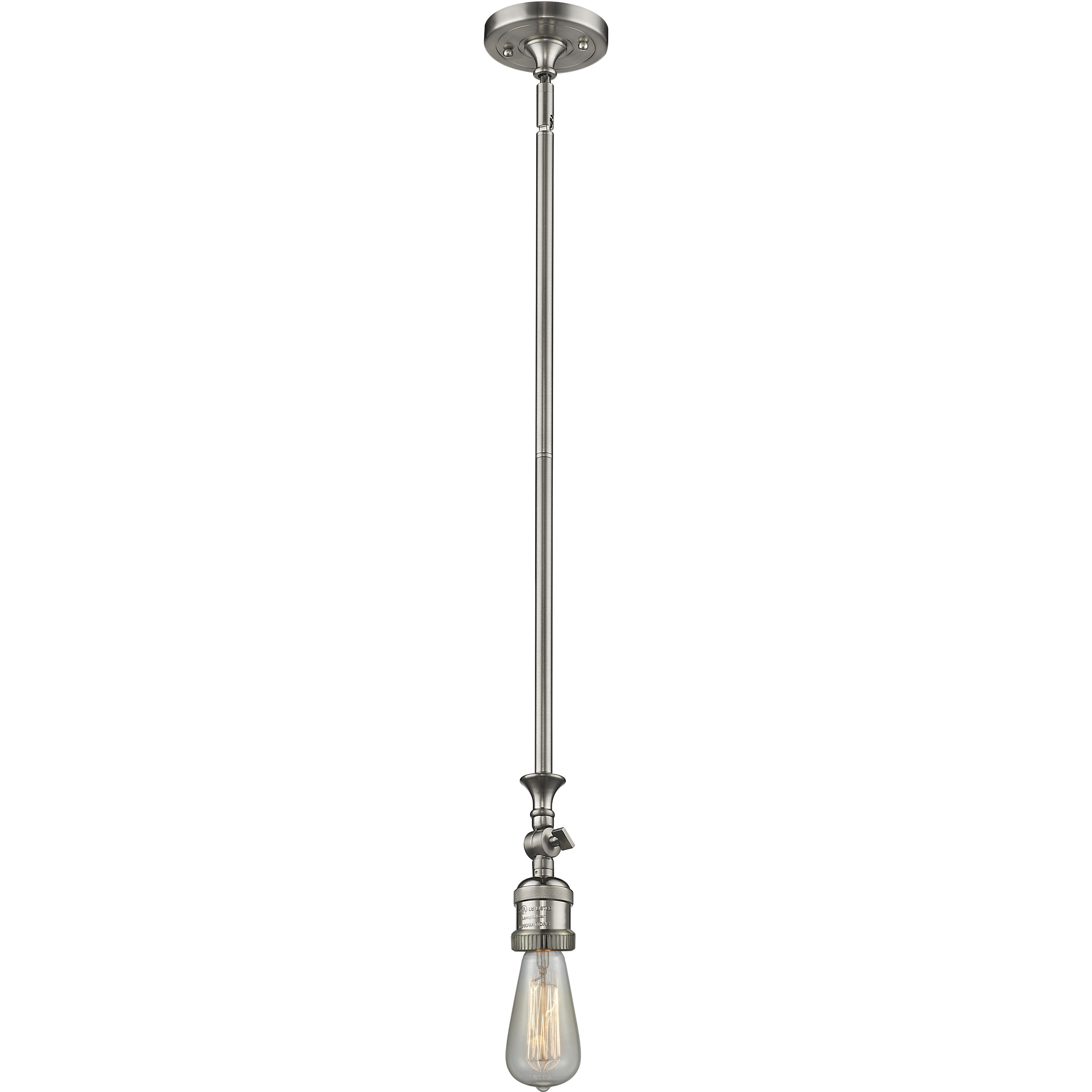 Franklin Restoration Bullet 1 Light 12 inch Brushed Satin Nickel Mini Pendant Ceiling Light in Incandescent, Seedy