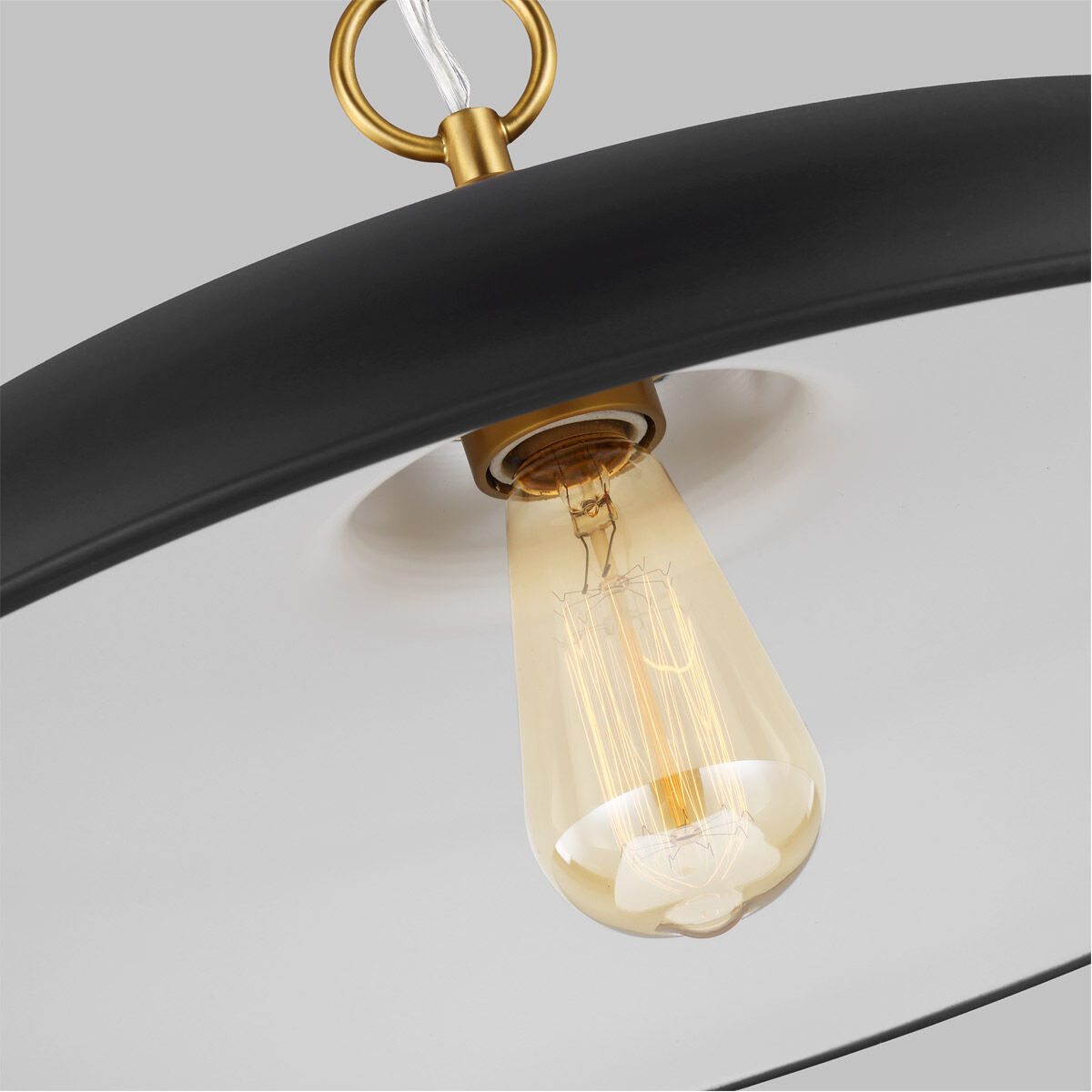 C&M by Chapman & Myers Wellfleet 1 Light 20 inch Midnight Black and Burnished Brass Pendant Ceiling Light in Midnight Black / Burnished Brass