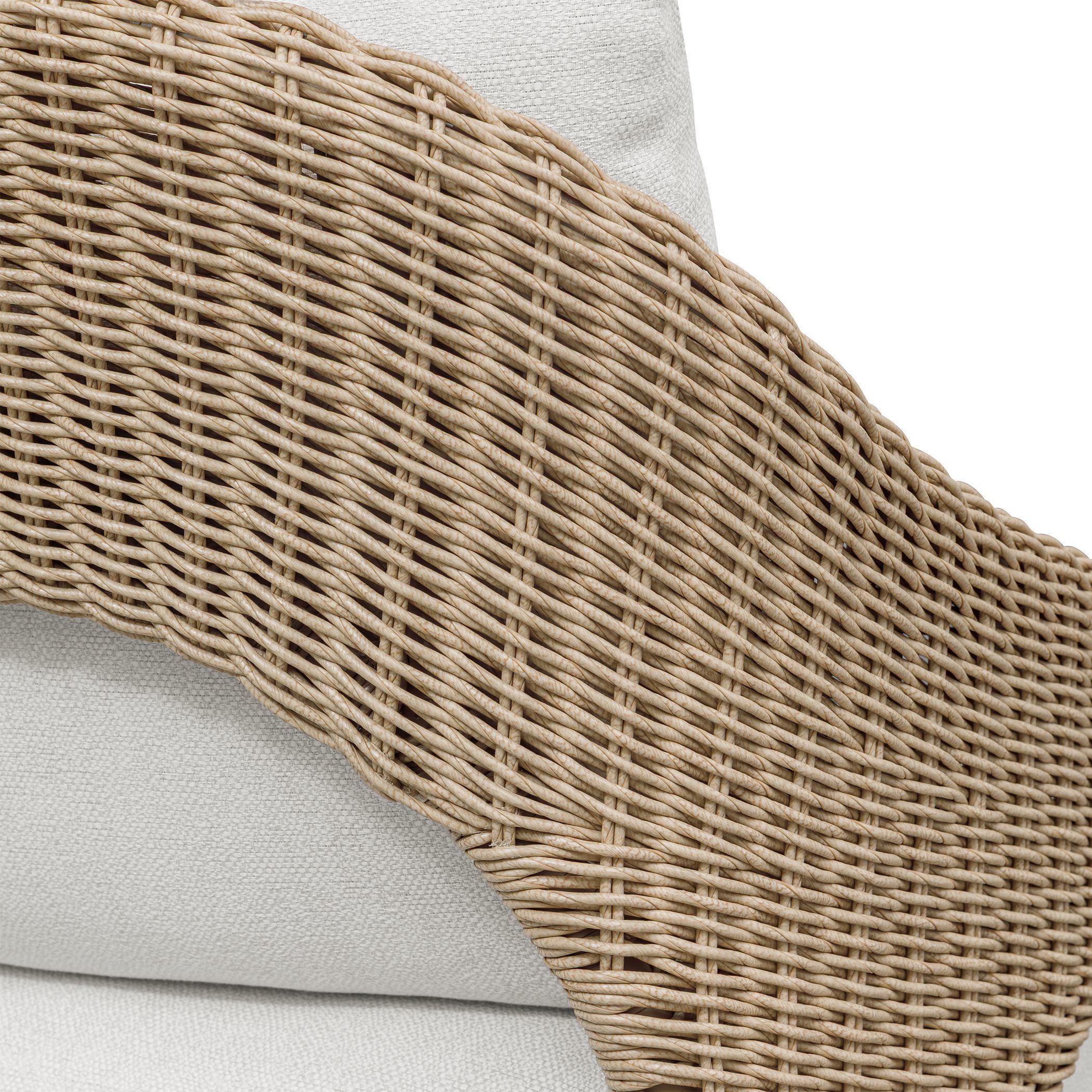 Kavali Natural Honey and Oyster White Outdoor Lounge Chair