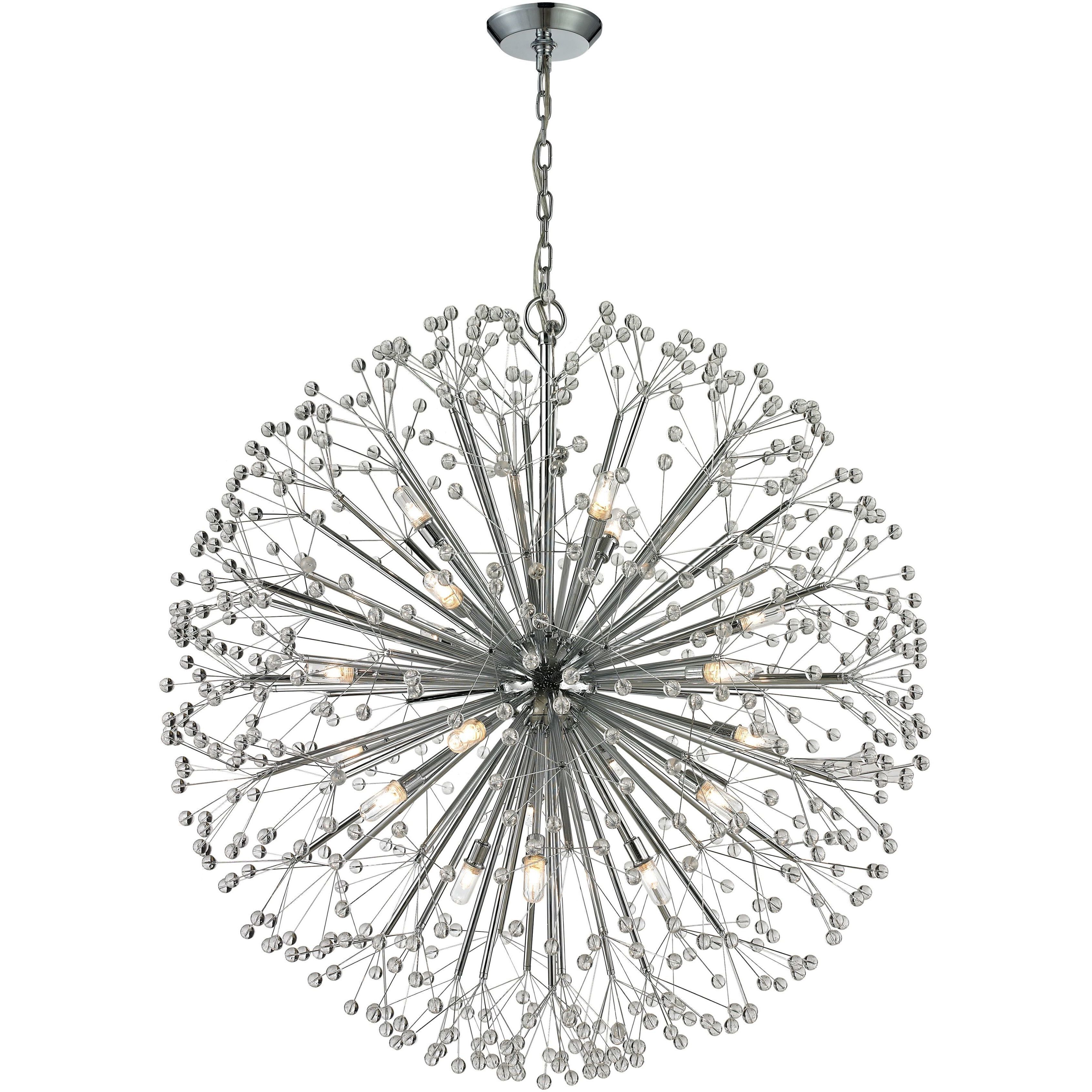 Starburst 19 Light 36 inch Polished Chrome Chandelier Ceiling Light