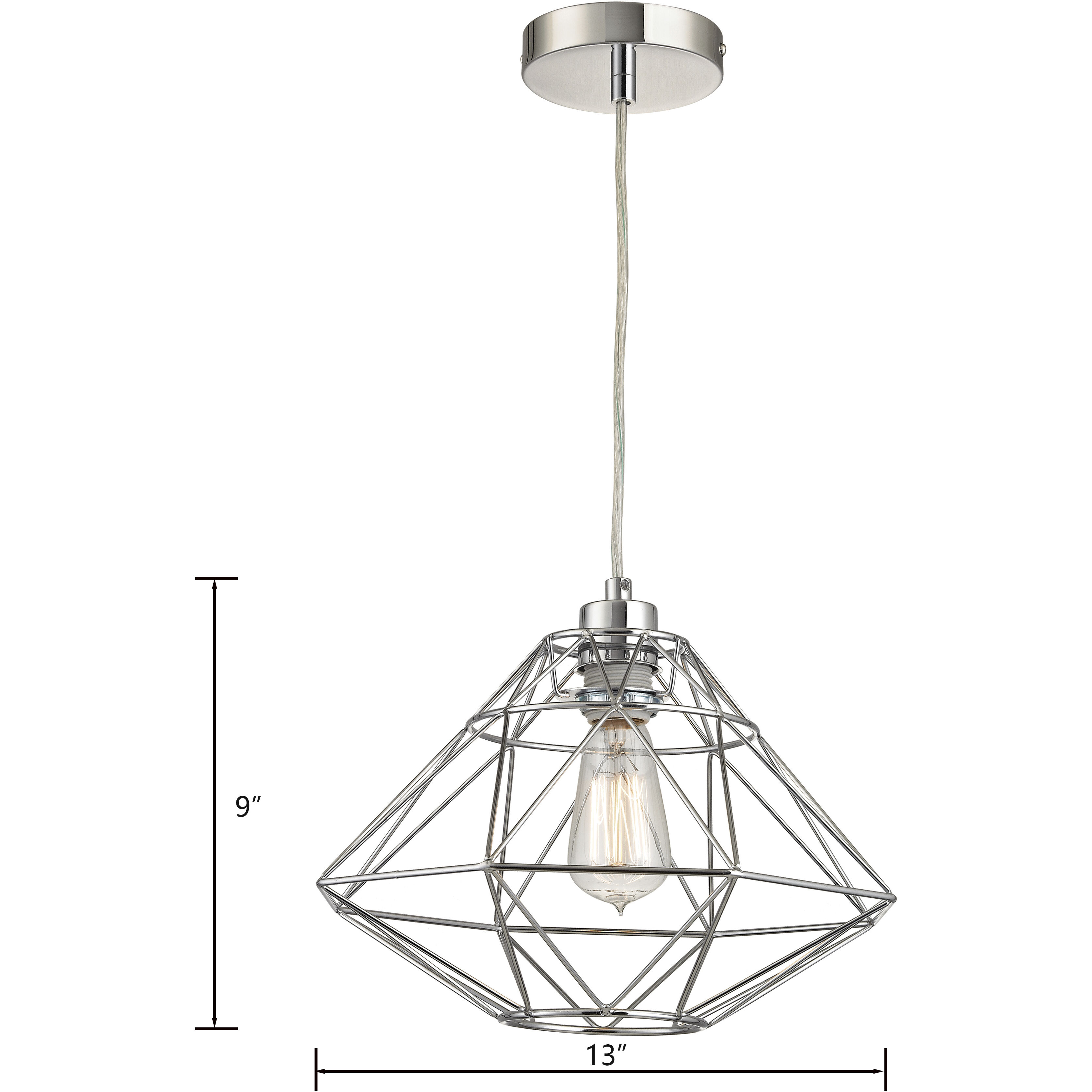 Paradigm 1 Light 13 inch Chrome Pendant Ceiling Light