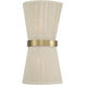 Cecilia 2 Light 8.75 inch Bleached Natural Rope and Patinaed Brass Sconce Wall Light
