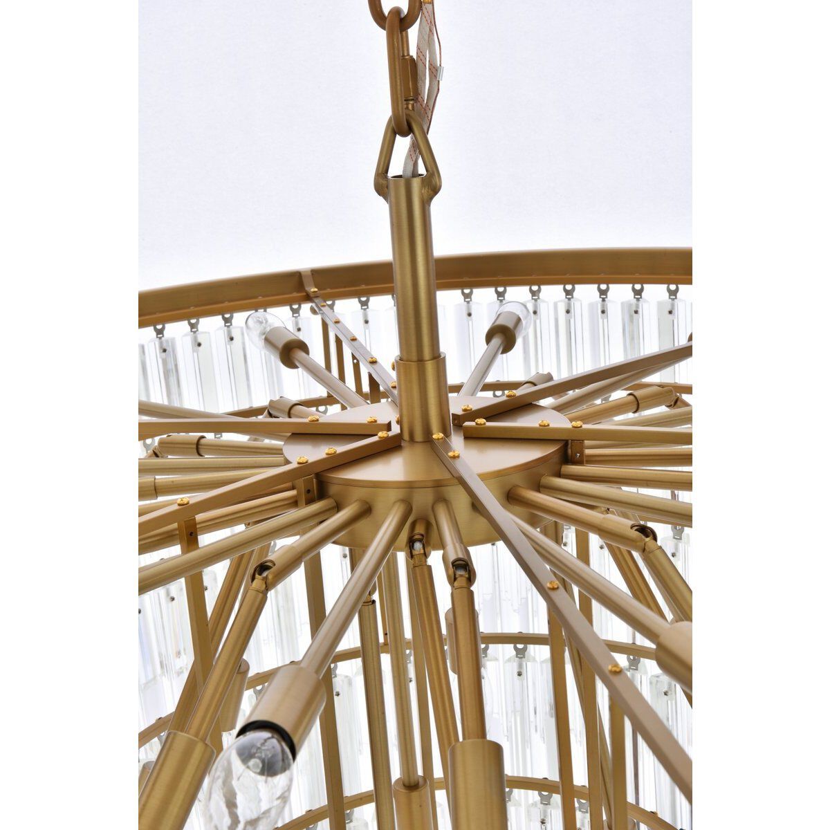 Sydney 33 Light 44 inch Satin Gold Chandelier Ceiling Light in Clear