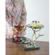Anita 16.9 X 12.4 inch Polished Gold Finished Aluminum with Black Float Glass/Black Granite Base Cake Stand