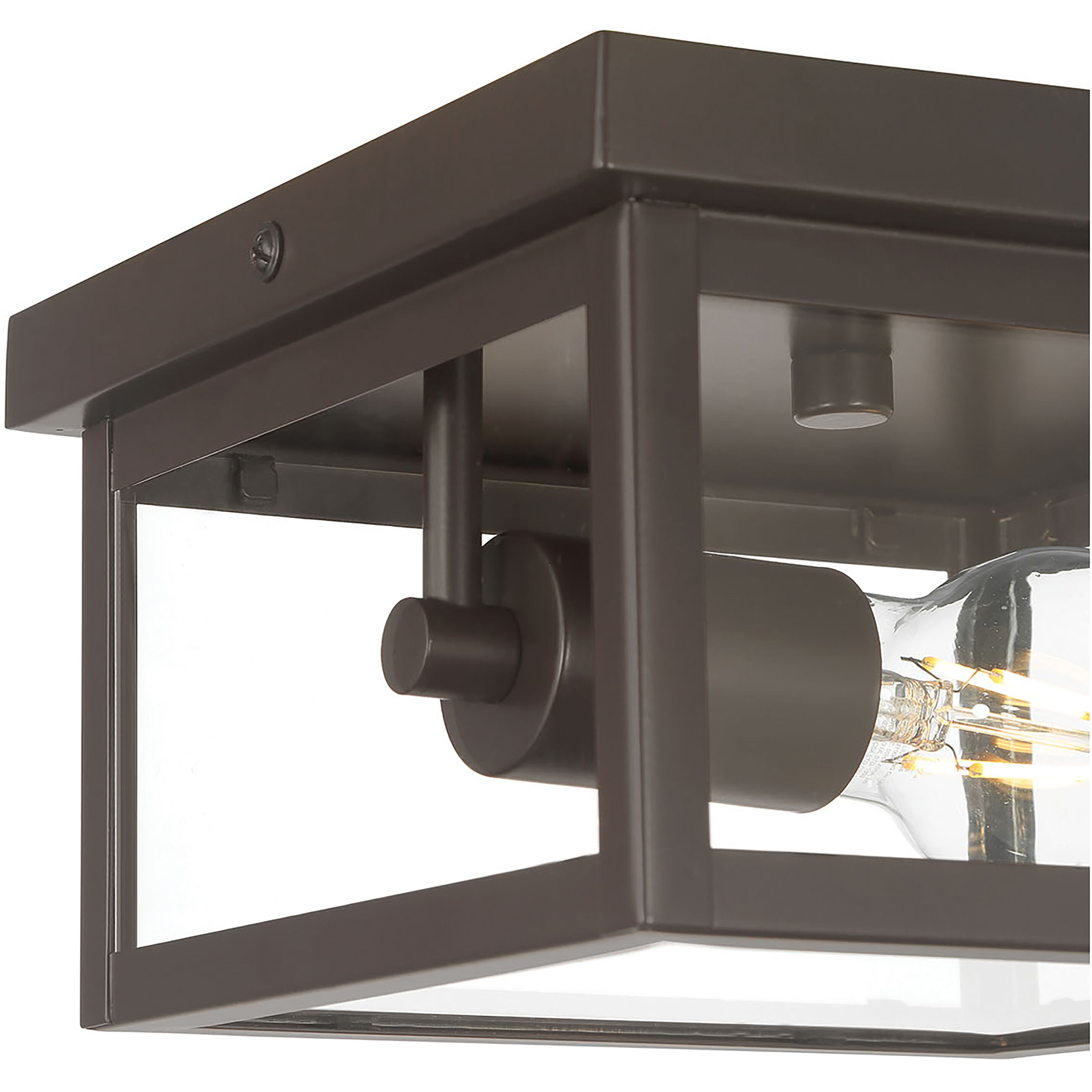 Evanton 1 Light 8 inch Powder Coated Bronze Outdoor Flush Mount