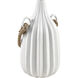 Harding 15.75 X 8.5 inch Vase in Matte White with Natural