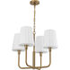 Alora Mood Plisse 4 Light 22.5 inch Aged Gold Chandelier Ceiling Light