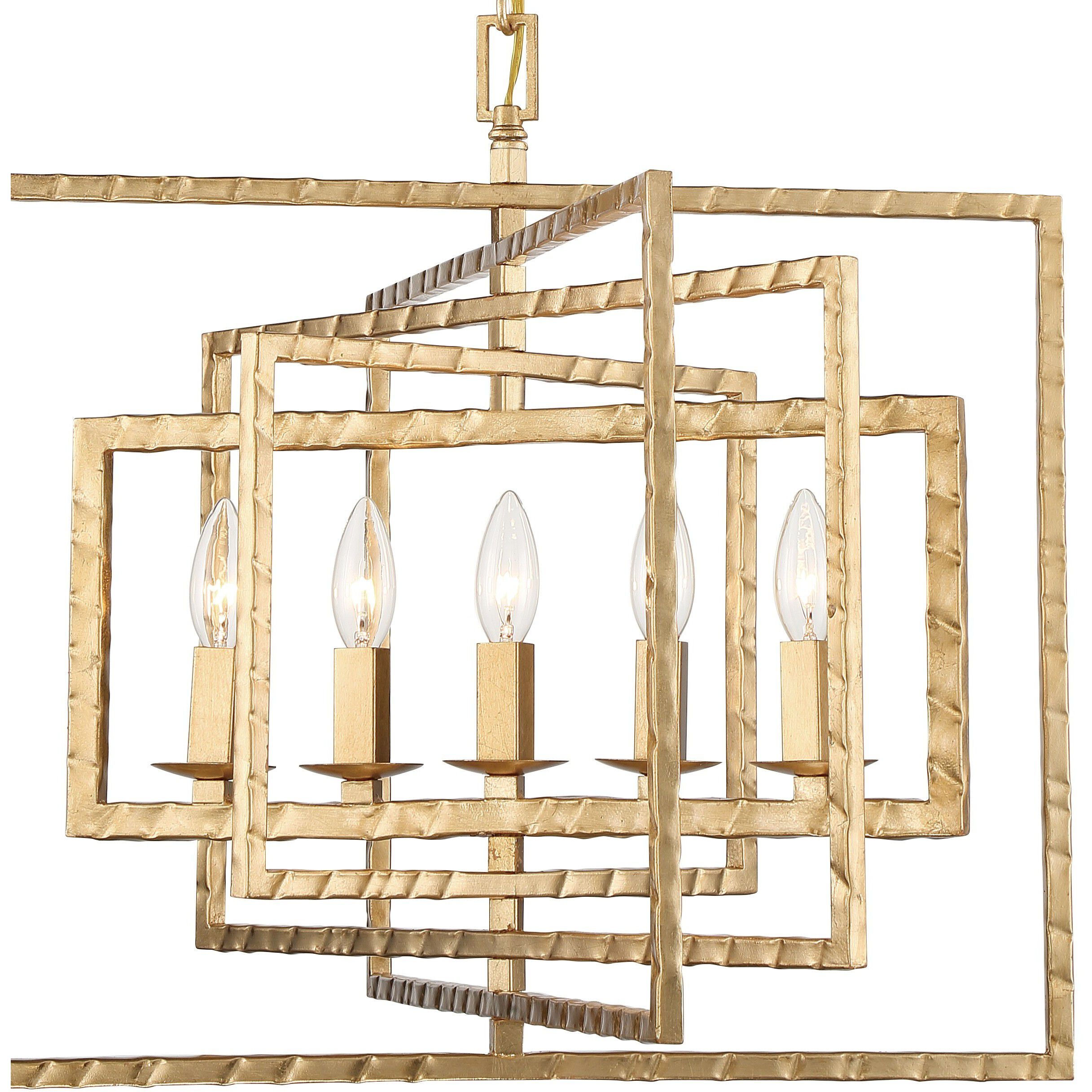 Capri 5 Light 24 inch Antique Gold Chandelier Ceiling Light