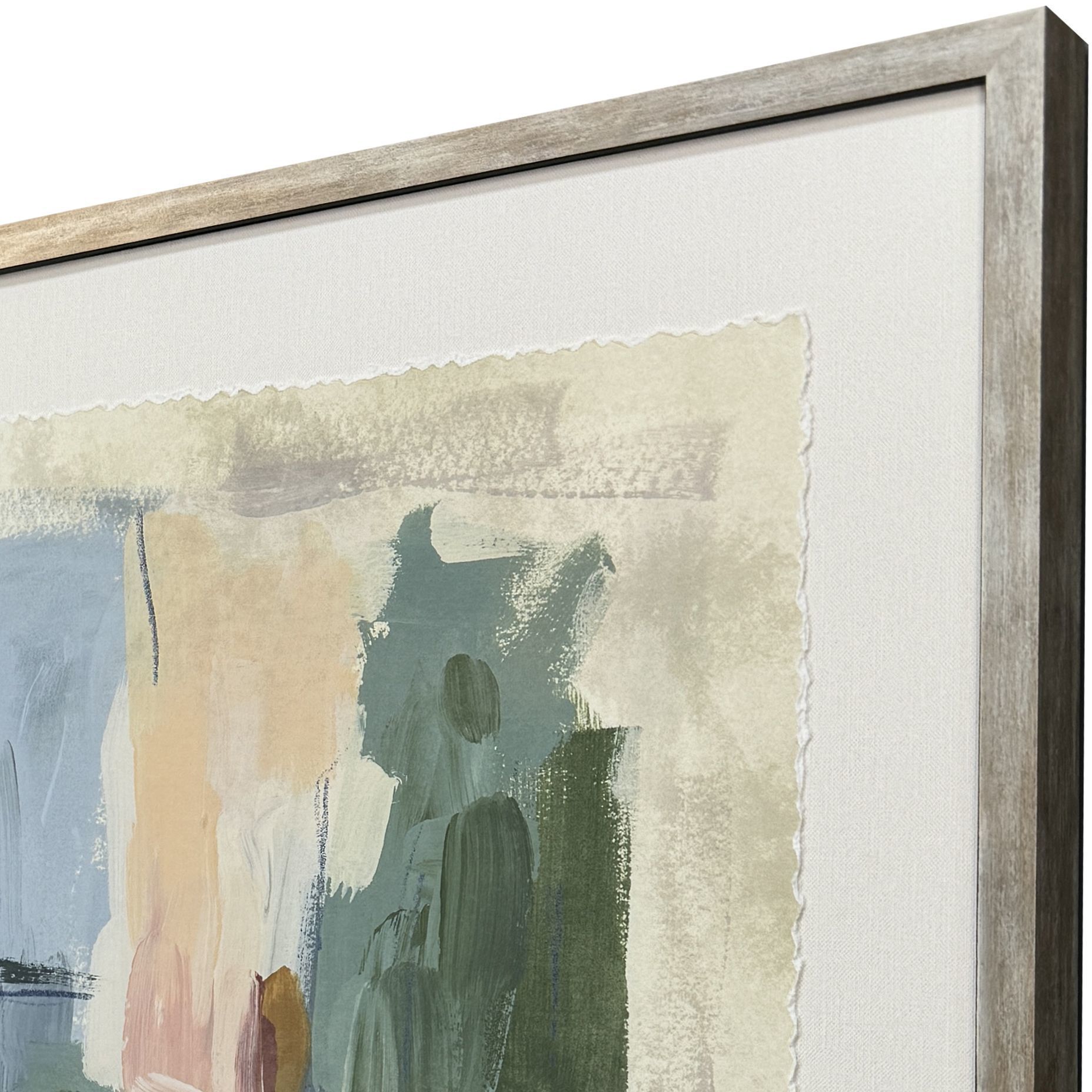 Palette Map Blue and Green and Pink and Rust Framed Art