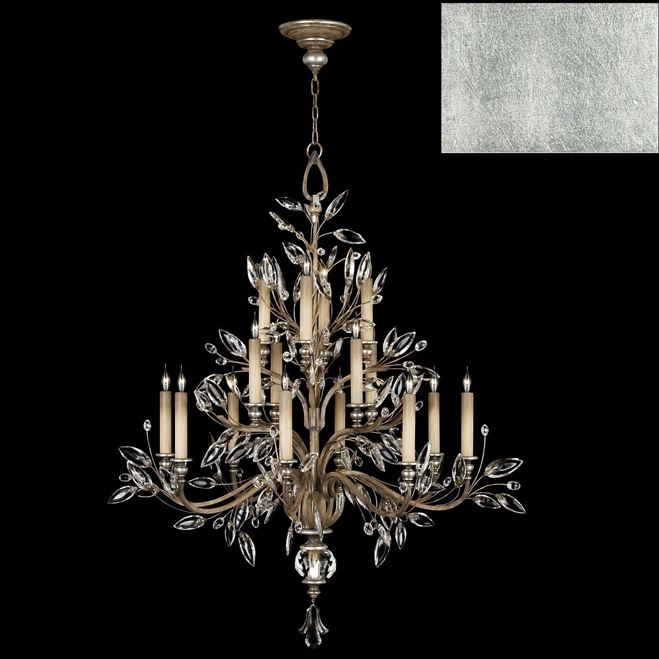 Crystal Laurel 16 Light 45 inch Silver Chandelier Ceiling Light