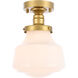 Lyle 1 Light 8 inch Brass Flush Mount Ceiling Light