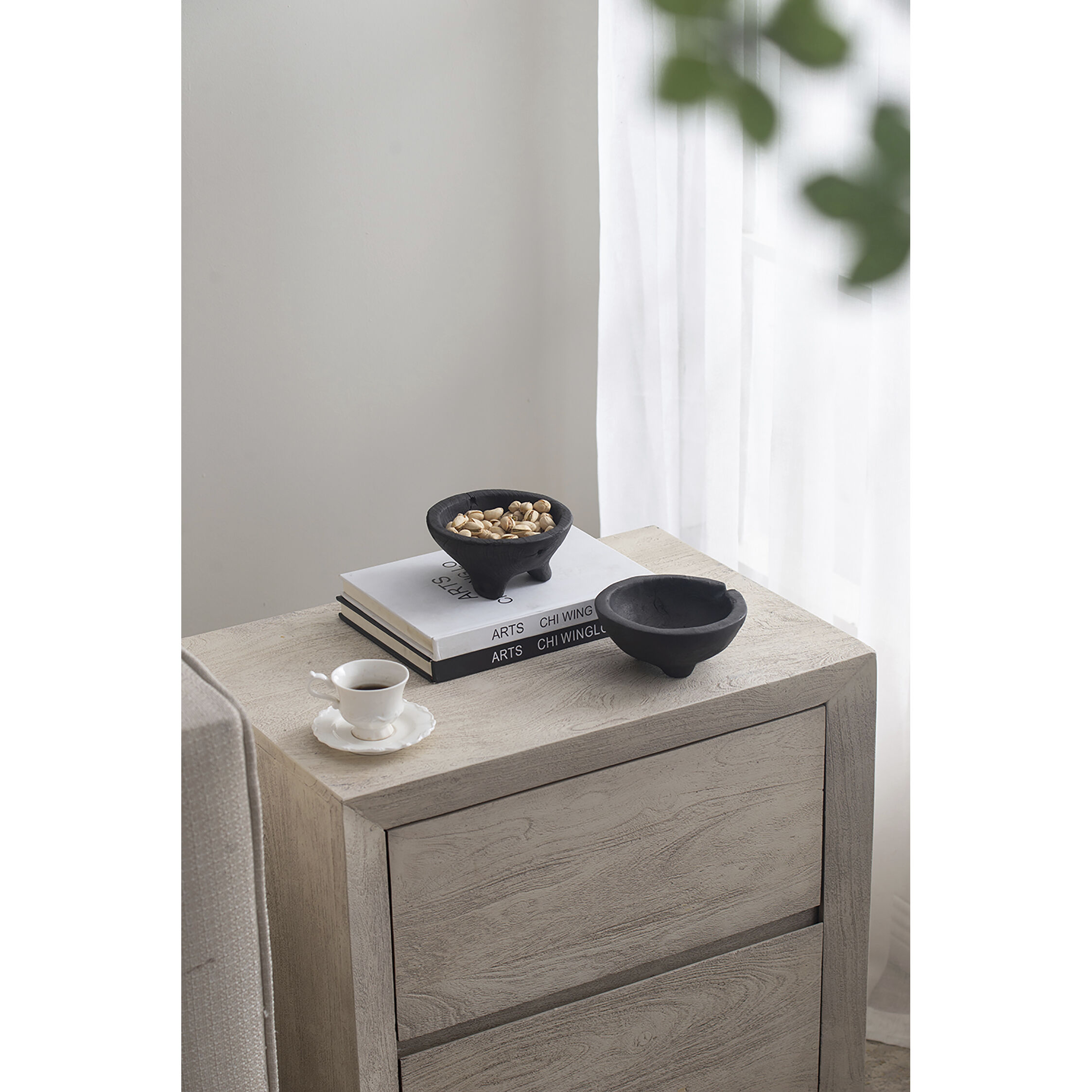 Teak 6 X 3 inch Bowls, With Legs, Set of 2