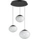 Nimbus LED 20.5 inch Black Multi-Light Pendant Ceiling Light in White Cirrus