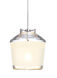 Pica 6 1 Light Satin Nickel Pendant Ceiling Light in Halogen, White Sand Glass